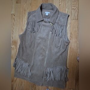 Chico's Brown Fringe Vest